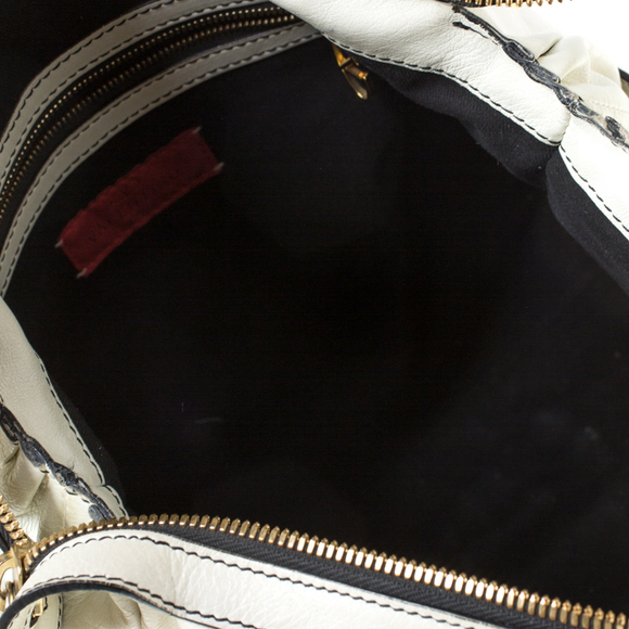 VALENTINO Off White Leather Maison Pintucked Shopper Tote - Picture 7 of 8